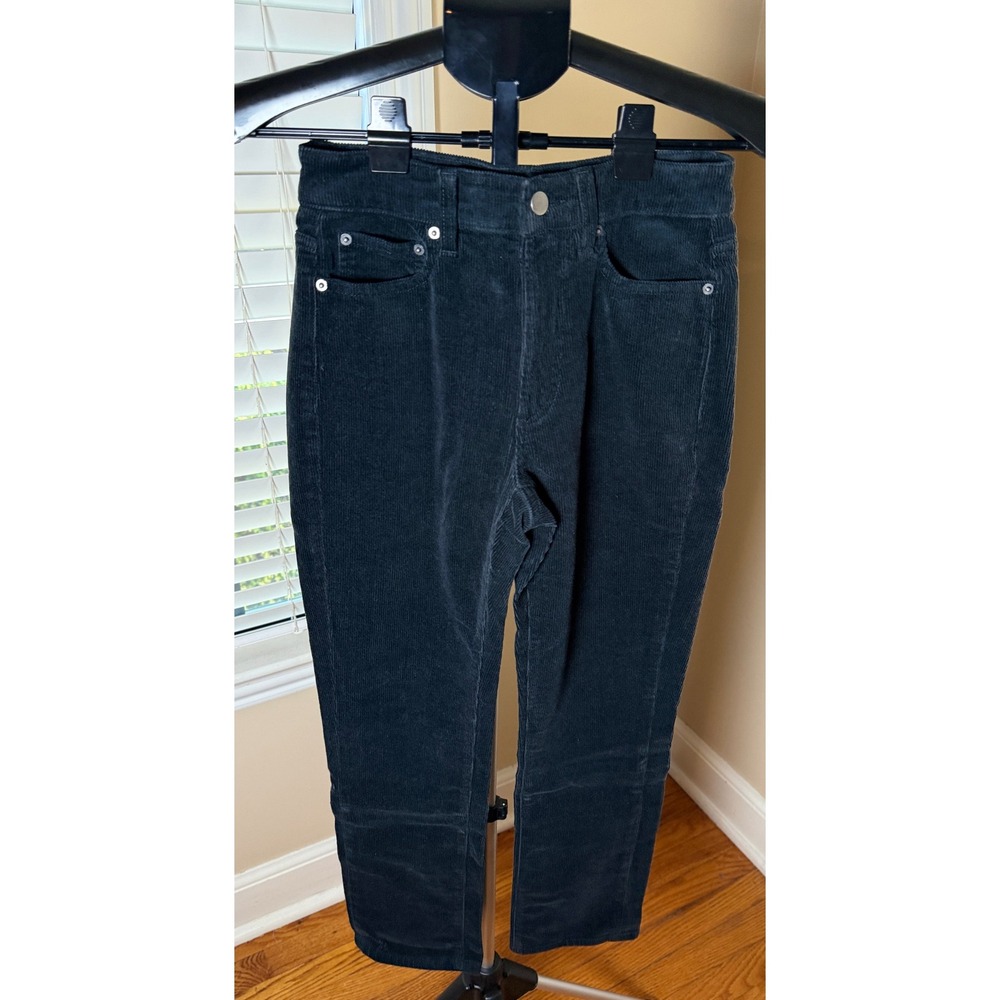 Quince Organic Stretch Corduroy Straight Leg Pants Black Size 0 LB75298-CFL01
